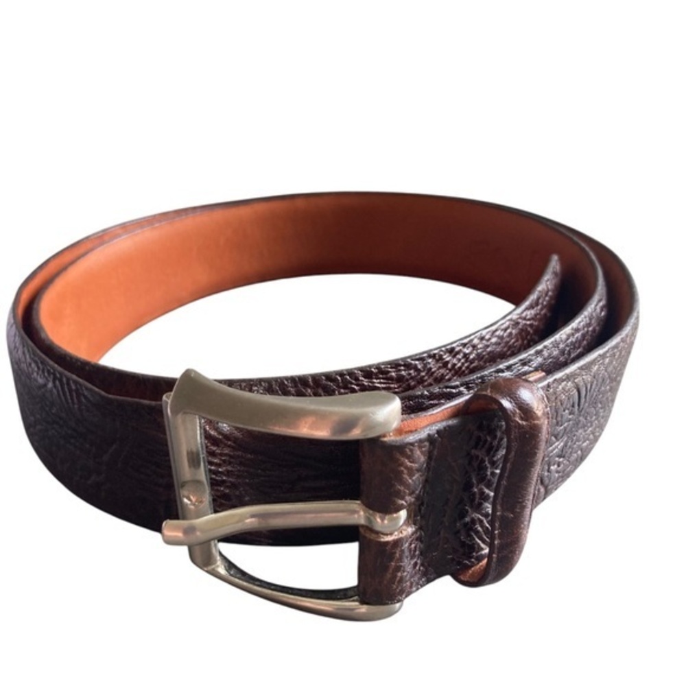 Descente Bisonte Men's Brown Leather Belt Size 40 Made In Canada